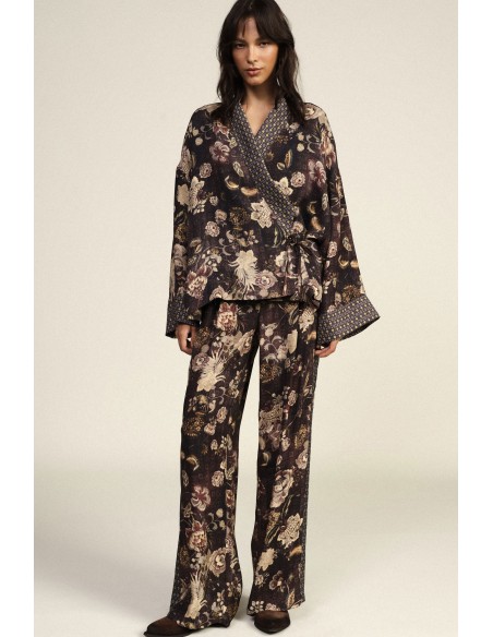 Pantalon palazzo à jambes larges et imprimé floral Dixie