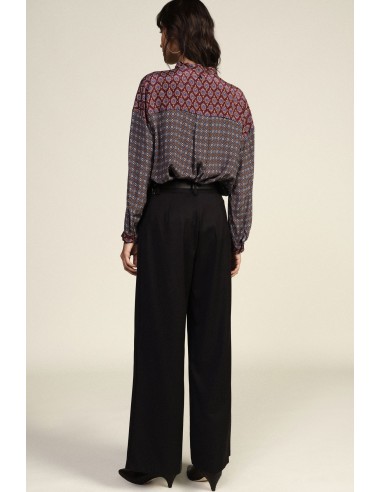 Pantalon palazzo avec ceinture à la taille et pinces Dixie