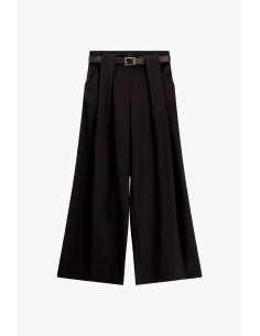 Pantalon palazzo avec ceinture à la taille et pinces Dixie 2
