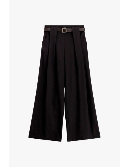 Pantalon palazzo avec ceinture à la taille et pinces Dixie