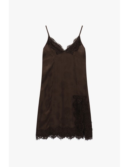 Robe courte avec empiècements en dentelle et fines bretelles Dixie