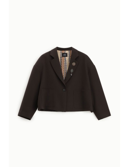 Blazer court avec boutons décoratifs et poches frontales Dixie