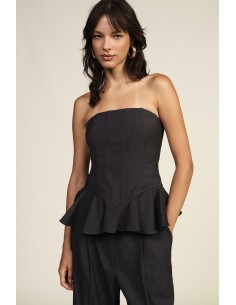 Top bustier froncé à volants Dixie
