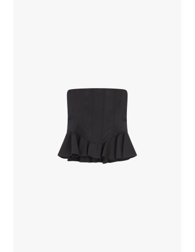 Top bustier froncé à volants Dixie