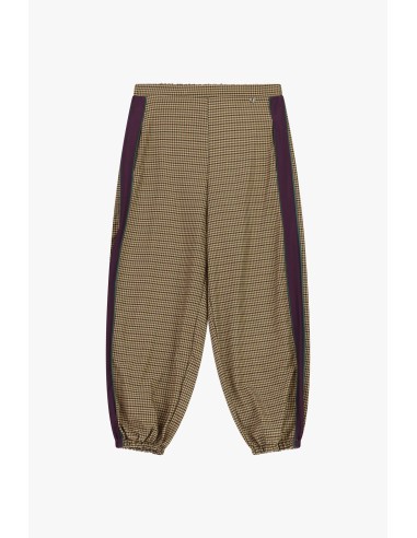 Dixie joggingbroek met microcheck-patroon en zijstrepen