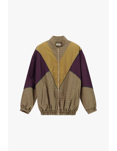 Bomber à motif à carreaux et empiècements géométriques Dixie