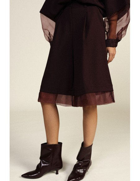 Dixie knielange shorts met tule details