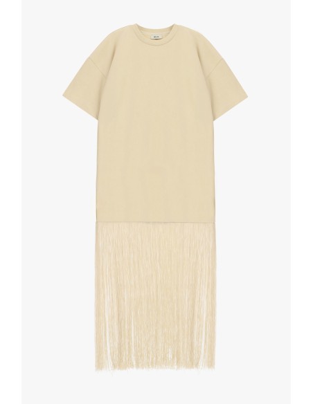 Robe longue style T-shirt avec franges décoratives Dixie
