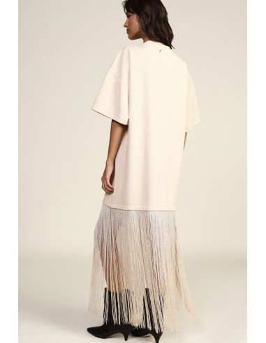 Robe longue style T-shirt avec franges décoratives Dixie