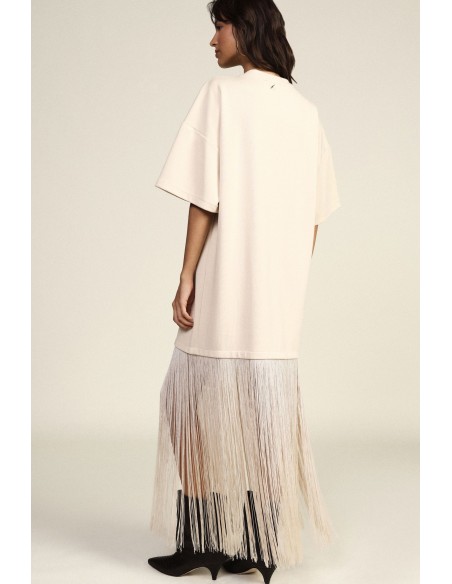 Robe longue style T-shirt avec franges décoratives Dixie
