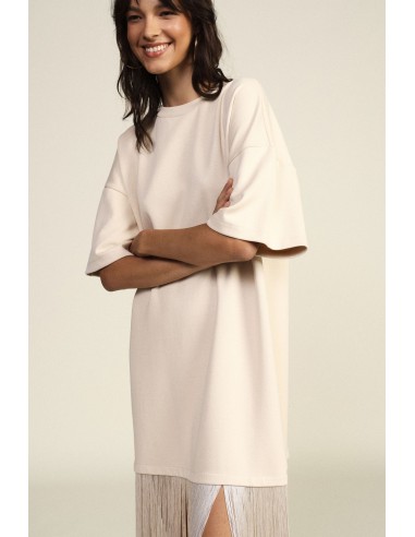Robe longue style T-shirt avec franges décoratives Dixie