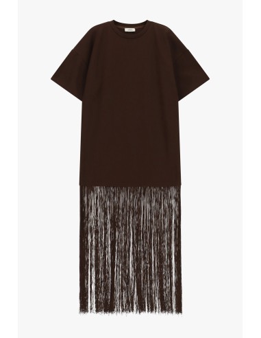 Robe longue style T-shirt avec franges décoratives Dixie