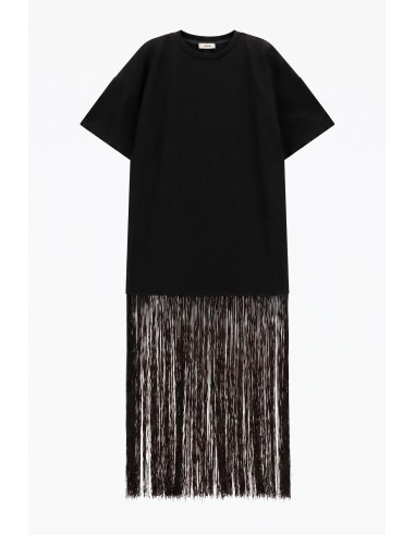 Robe longue style T-shirt avec franges décoratives Dixie