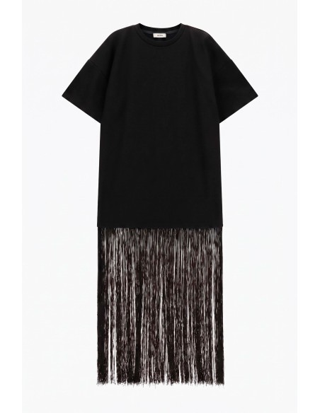 Robe longue style T-shirt avec franges décoratives Dixie
