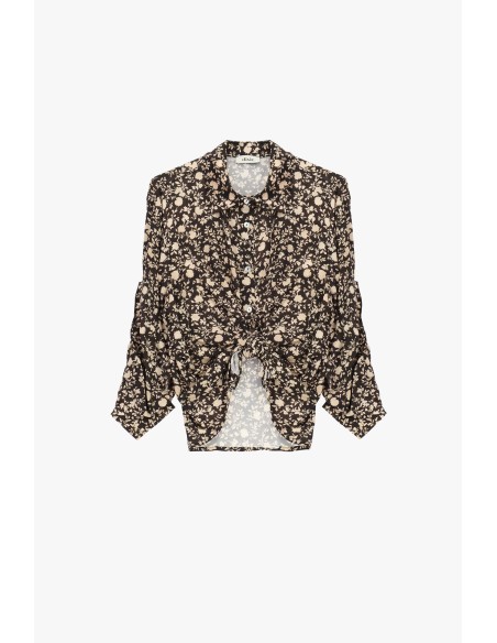 Blouse à imprimé floral avec nœud frontal Dixie