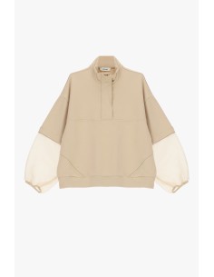 Sweater met transparante pofmouwen en rits van Dixie 2