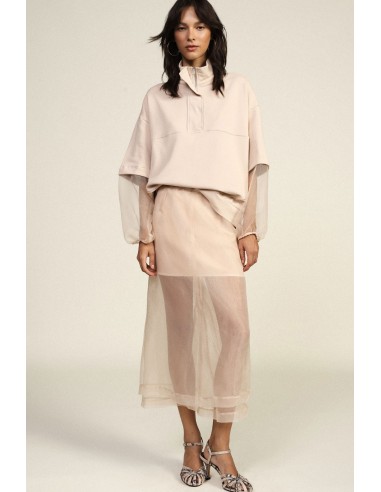 Midi-rok met dubbele laag en elastische taille Dixie