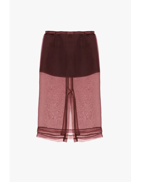 Midi-rok met dubbele laag en elastische taille Dixie