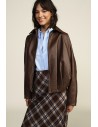 Veste en similicuir à manches amples et fermeture éclair Dixie