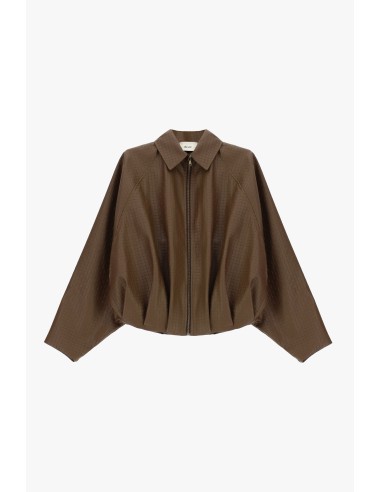 Veste en similicuir à manches amples et fermeture éclair Dixie