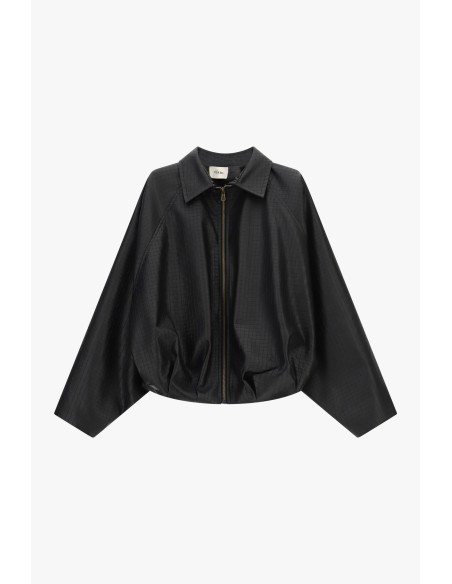 Veste en similicuir à manches amples et fermeture éclair Dixie