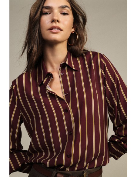 Chemisier à rayures verticales avec poignets boutonnés Dixie