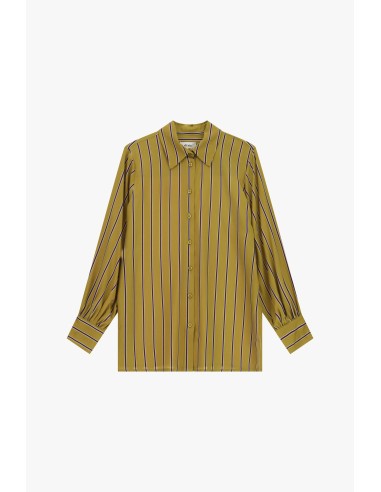 Dixie blouse met verticale strepen en manchetten met knopen