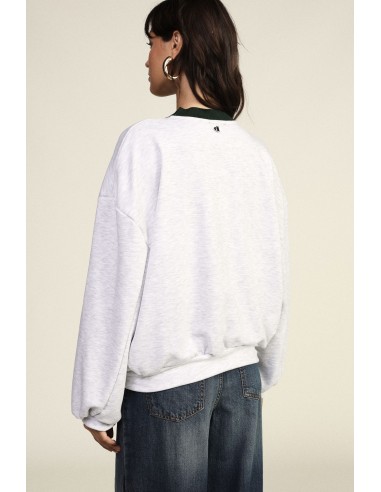 Sweat-shirt à col rond avec imprimé 70's et bas asymétrique Dixie