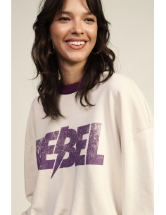 Sweat-shirt col rond avec imprimé graphique Rebel Dixie