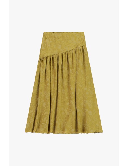 Midi-rok met bloemenmotief en asymmetrische snit van Dixie