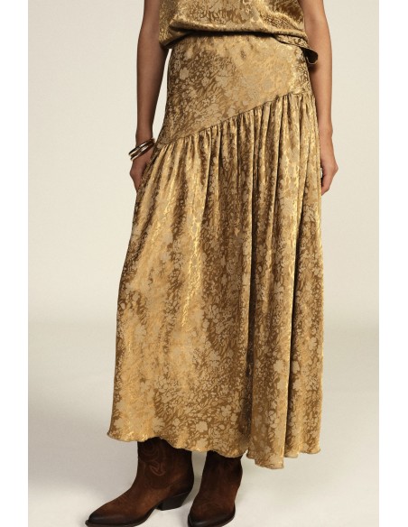 Jupe midi à motif floral et coupe asymétrique Dixie