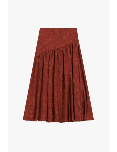 Midi-rok met bloemenmotief en asymmetrische snit van Dixie