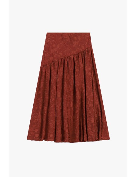 Jupe midi à motif floral et coupe asymétrique Dixie