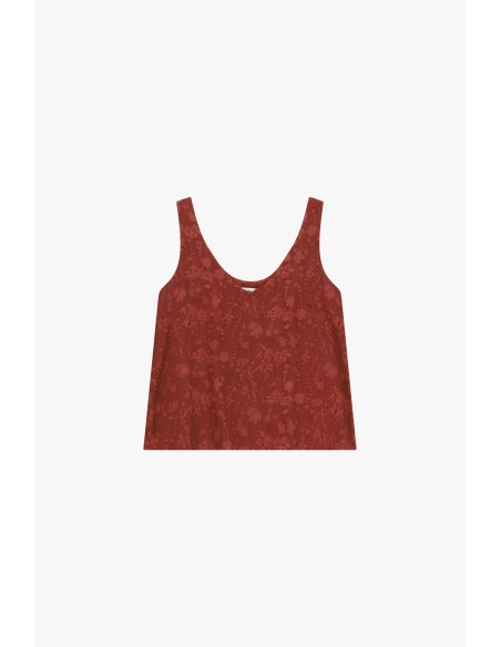 Top ample jacquard fleuri à décolleté profond Dixie