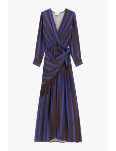 Robe longue à rayures avec col en V et franges Dixie 2