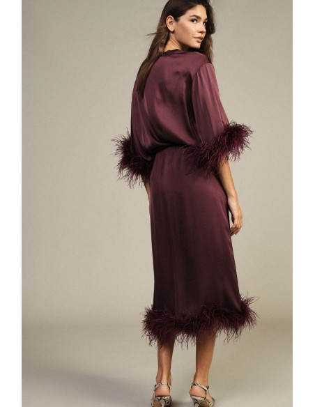 Midi-rok met gevederde zoom en rechte pasvorm van Dixie