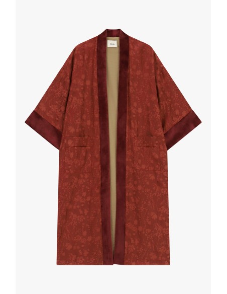 Jacquard dusterjas met wijde mouwen Dixie