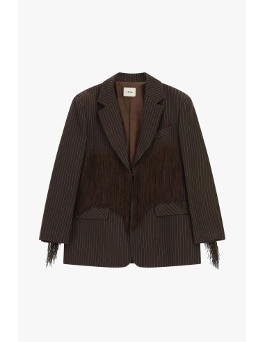 Blazer rayé avec franges décoratives Dixie