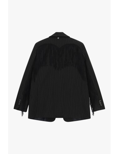 Blazer rayé avec franges décoratives Dixie