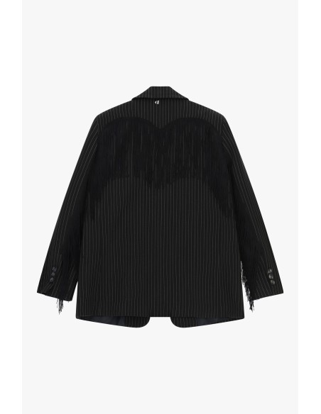 Gestreepte blazer met decoratieve franjes Dixie