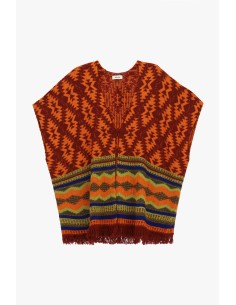 Poncho fantaisie géométrique à franges Dixie 2