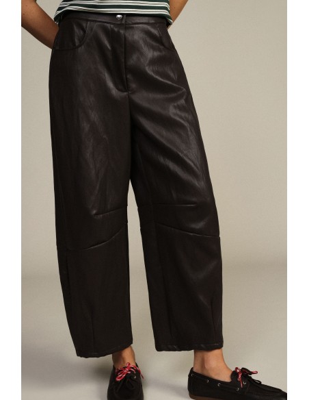 Dixie Wijde broek met hoge taille en schuine zakken