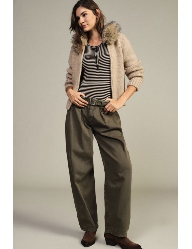 Pantalon palazzo taille haute avec ceinture et pinces Dixie