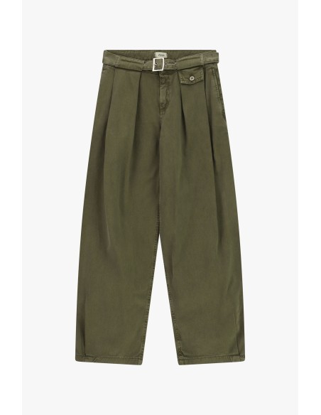 Dixie Palazzo-broek met hoge taille, riem en plooien