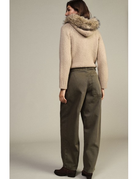 Pantalon palazzo taille haute avec ceinture et pinces Dixie