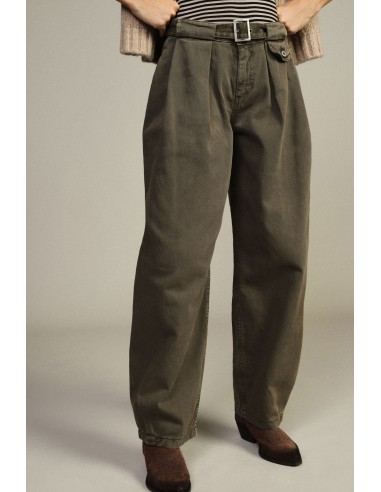 Pantalon palazzo taille haute avec ceinture et pinces Dixie