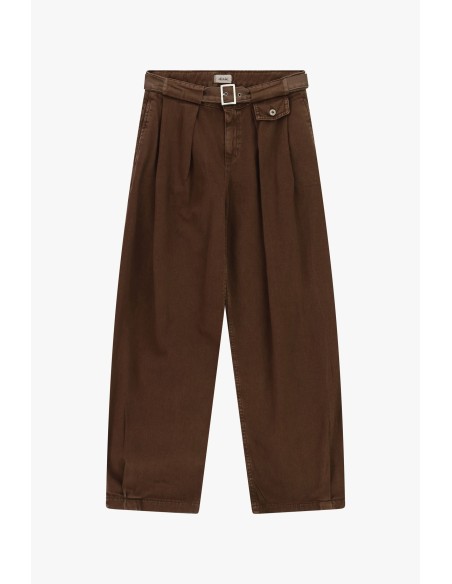 Pantalon palazzo taille haute avec ceinture et pinces Dixie