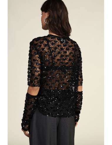 Getextureerde cropped top met afneembare mouwen Dixie