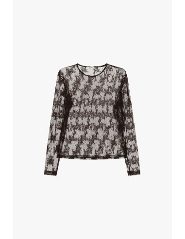 T-shirt transparent à manches longues avec motif floral Dixie
