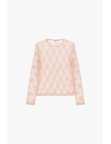 T-shirt transparent à manches longues avec motif floral Dixie